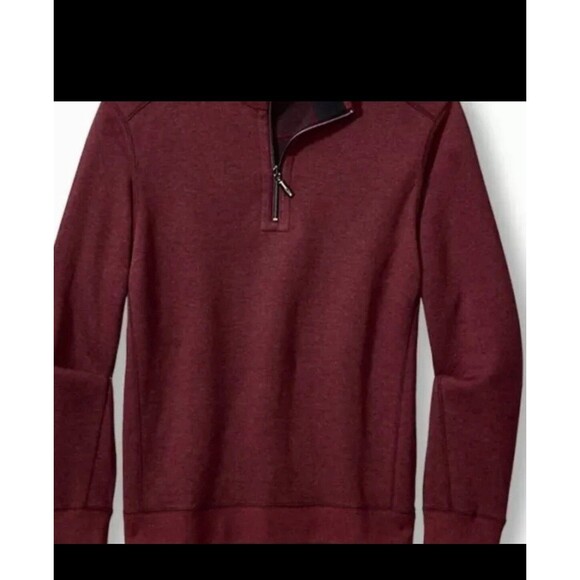 Tommy Bahama Mens Pullover Reversible 1/2 Zip Pinot Noir Size Large - Picture 5 of 6